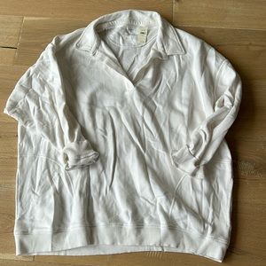 Aerie NWT oversized white polo sweatshirt